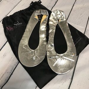 NWOT After Soles Silver Ballet Flats